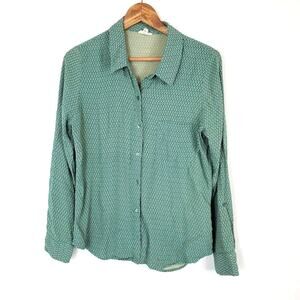 Soft Joie Green Printed Button-Down Shirt